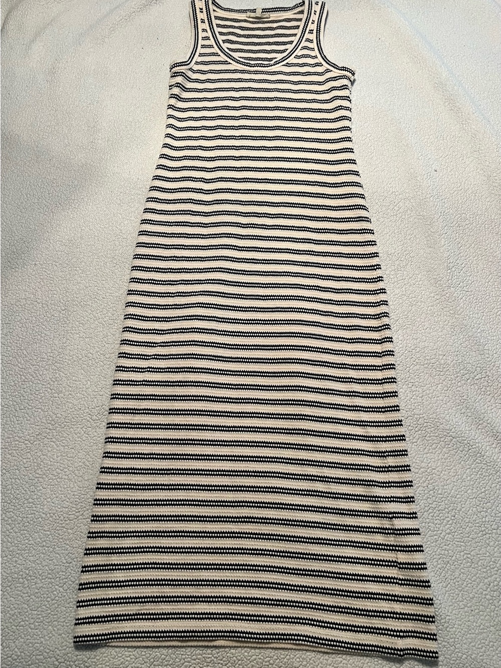 Madewell Cream and Black Striped Maxi Dress